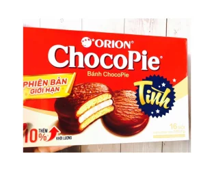 Товар Печиво сендвіч Шоколадне Orion ChocoPie Choco&Cream Оріон ШокоПай бісквітне з вершковим кремом Коробка 16шт 580г