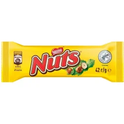 Товар Шоколадний батончик Nestle Nuts Hazelnuts Нестлє Натс шоколадний Бар з карамеллю Нугою та цілими лісовими горіхами 42г