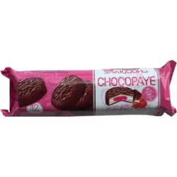 Товар Печиво бісквітне в шоколадній глазурі ChocoPaye Strawberry Pink Шокопей класичні з полуничним джемом та маршмеллоу 12шт 216г