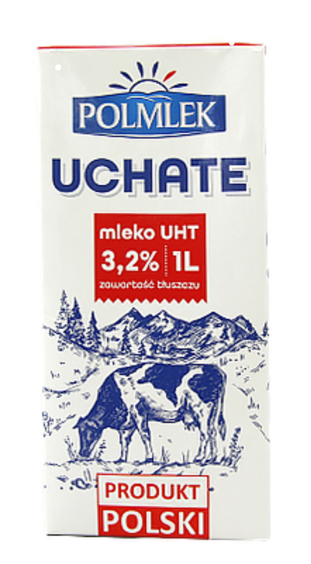 Молоко коровяче Ультрапастеризоване PolMlek Uhate UHT 3% Полмлек Ухате Тетрапак 1000мл