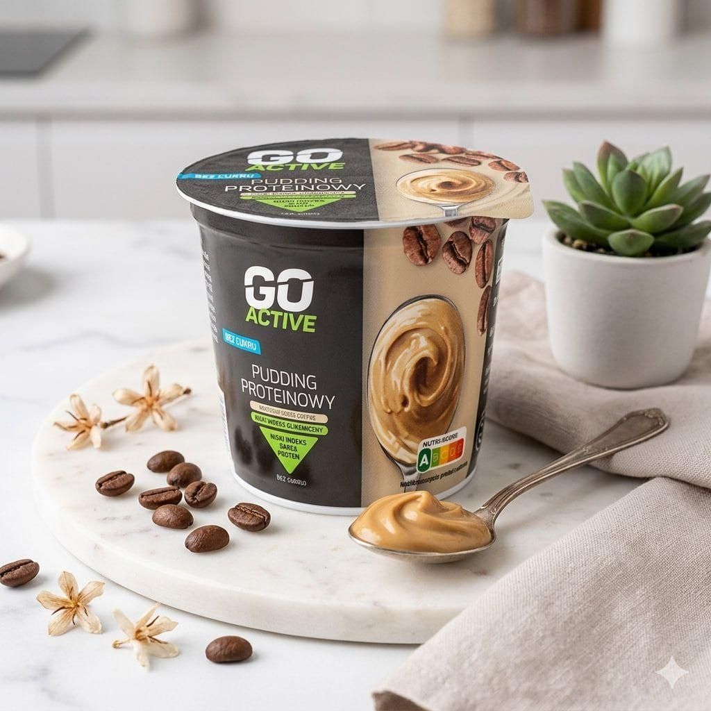 Пудинг Протеїновий без цукру Go Active Pudding Caffe Latte Гоу Актів енергетичний Білок 20г смак кави Латте Стакан 200г