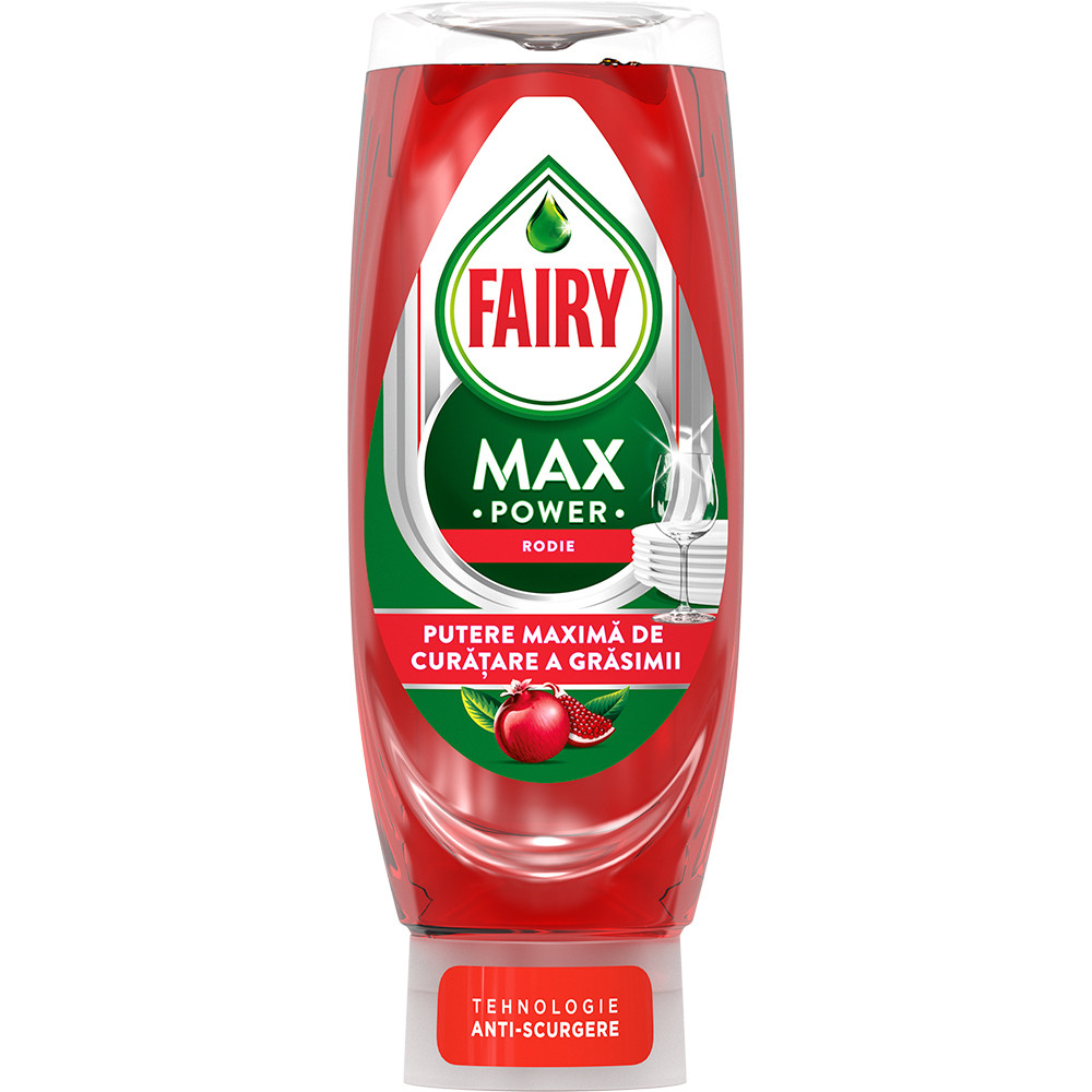 Гель для миття Посуду Fairy Max Power Rodie Фейрі ефективний Антижир технологія Антирозлив Гранат 730мл