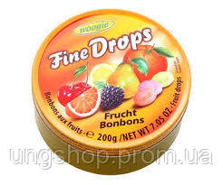 Леденцы Fine Drops Woogie со вкусом фруктовое ассорти, 200 гр