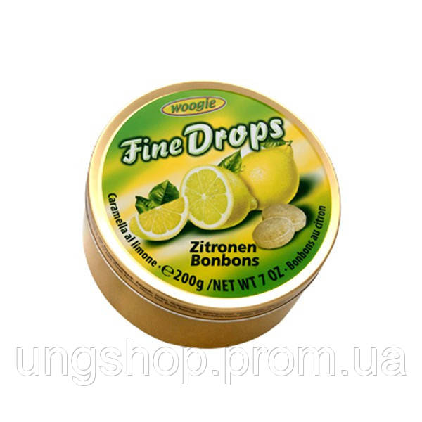 Леденцы Fine Drops Woogie со вкусом лимона, 200 гр
