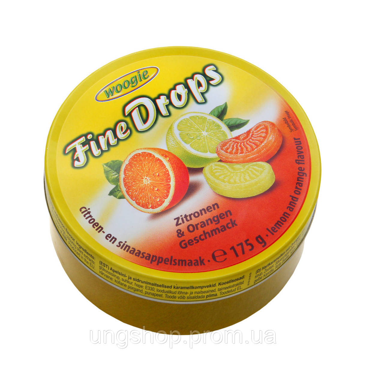 Леденцы Woogie Fine Drops лимон и апельсин 175 g