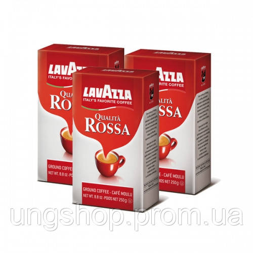 Кава Lavazza Qualita Rossa мелена( стальна упаковка ) 250 грам Італія