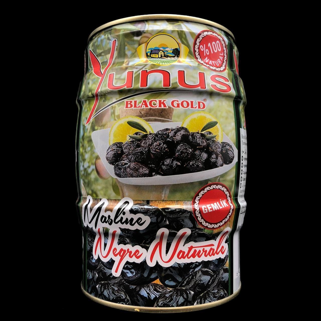 Маслини Чорні вялені сорт Голд Yunus Black Gold Masline Negre Naturale Бочка 1000г