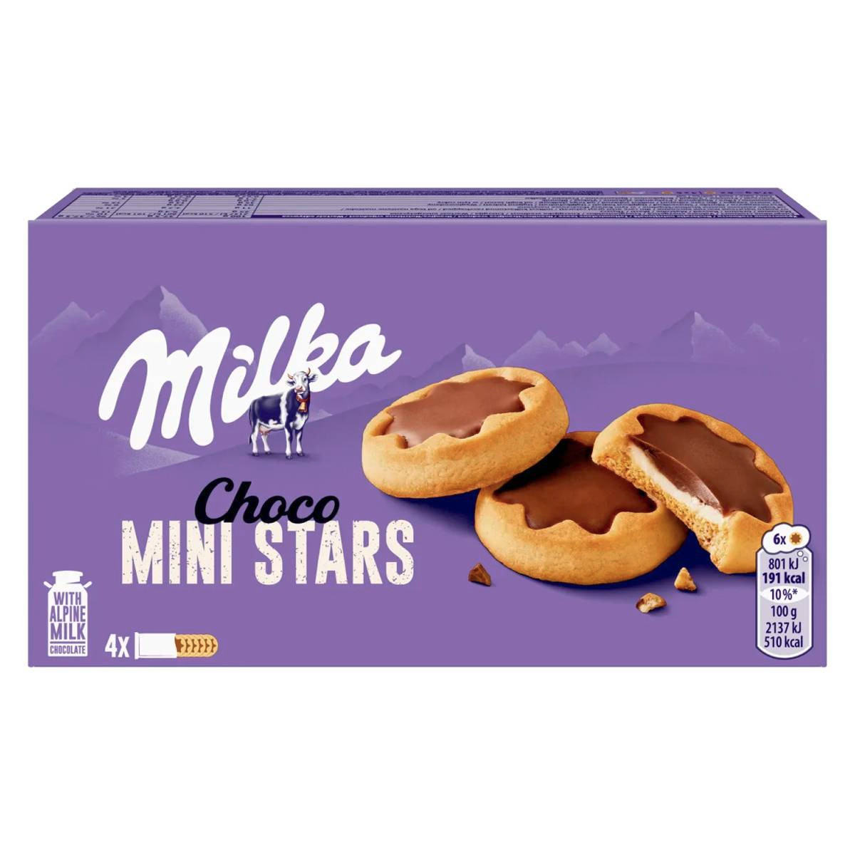 Печиво шоколадне Milka Choco Mini Stars with Alpine milk міні зірочки 150г