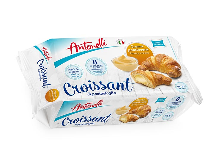 Круасан з листового тіста Antonelli Croissant Pastry Cream 5шт заварний вершковий крем 250г