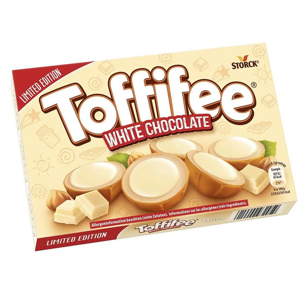 Цукерки з білого шоколаду Storck Toffifee White Chocolate Тофіфе Уайт з лісовими горіхами 15шт 125г