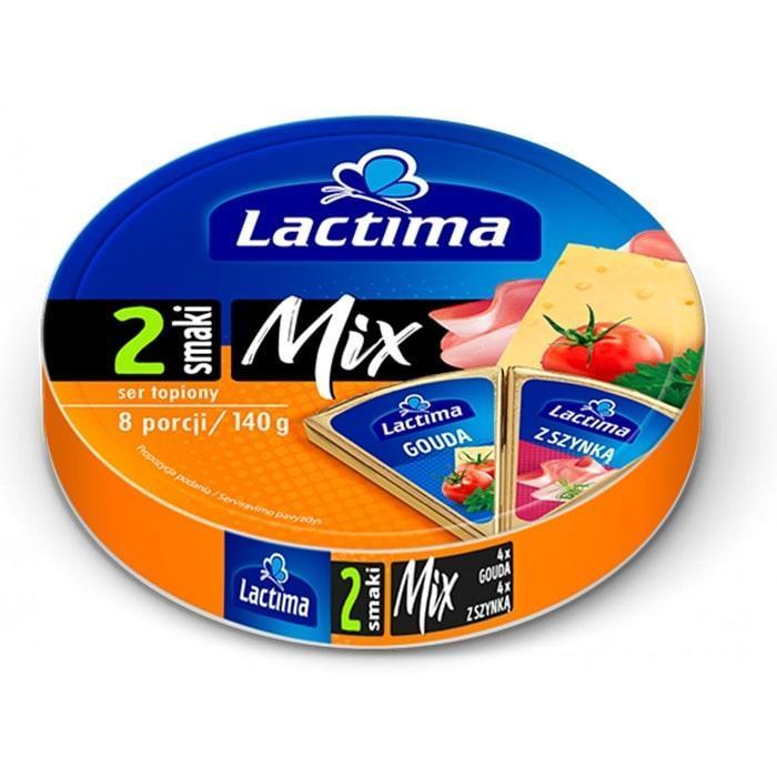 Сир плавлений трикутник Мікс Lactima Mix 2 Smaki Mix два смаки 8шт 140г