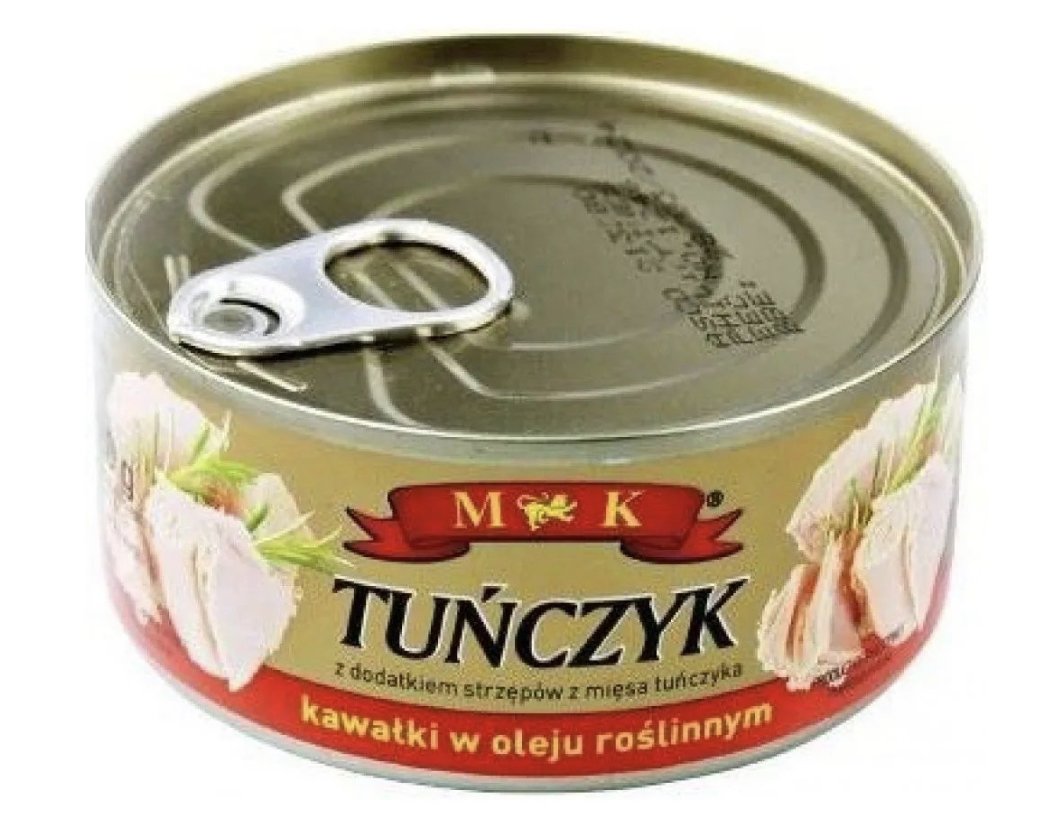 Тунець кусковий в рослинній олії МК Tunczyk Kawalki 185 грам