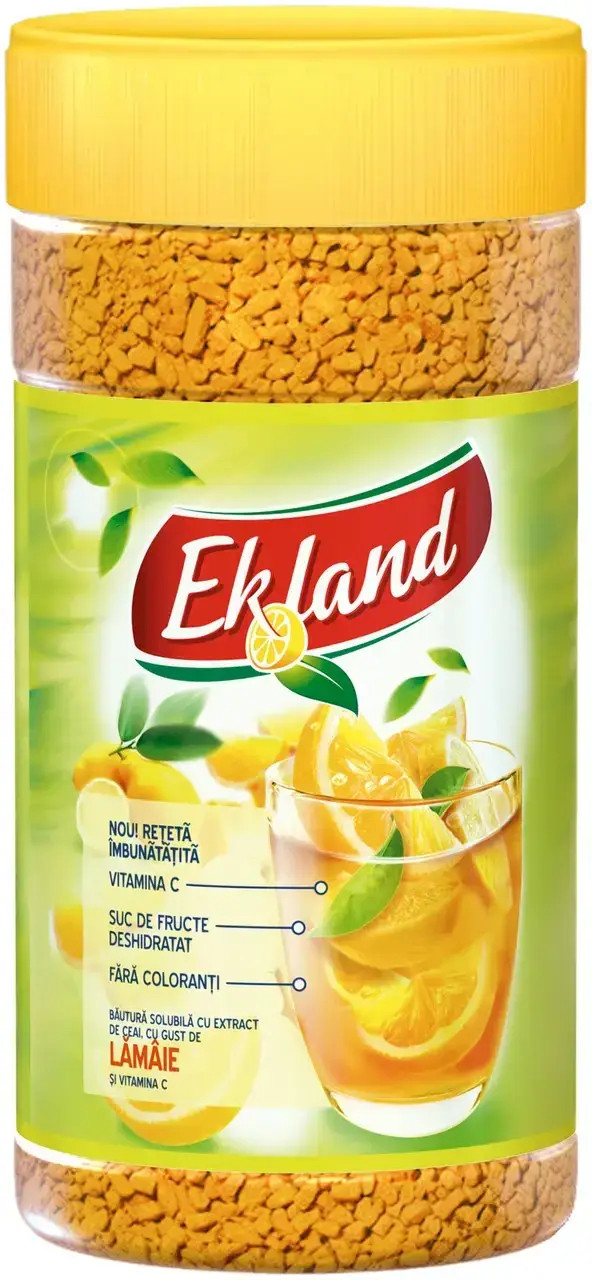Чай гранульований розчинний Ekland Lemon Екланд зі смаком Лимона Банка з кришкою 350г