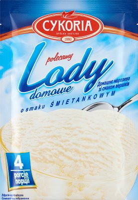 Морозиво сухе Cykoria Lody Domowe Smak Smietankowy Цикорія Домашне Вершкове смак Порошкове для приготування Пакетик 4 порції 60г