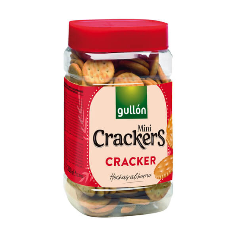 Крекери міні Солоні Gullon mini Crackers Hechos al Homo Гулон печиво Класичне Банка з кришкою 350г