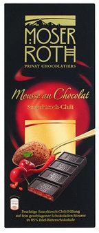 Шоколад черный вишня/перчик чилли Moser Roth Mousse au Chocolat Cherry Chilli, 187,5 гр.