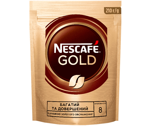Кава Nescafe Gold 210 грам в мякій упаковці