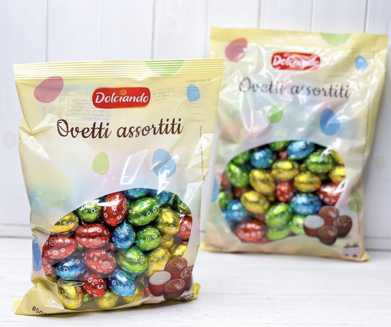 Шоколадні цукерки яйця асорті Dolciando Ovetti assortiti 850 г