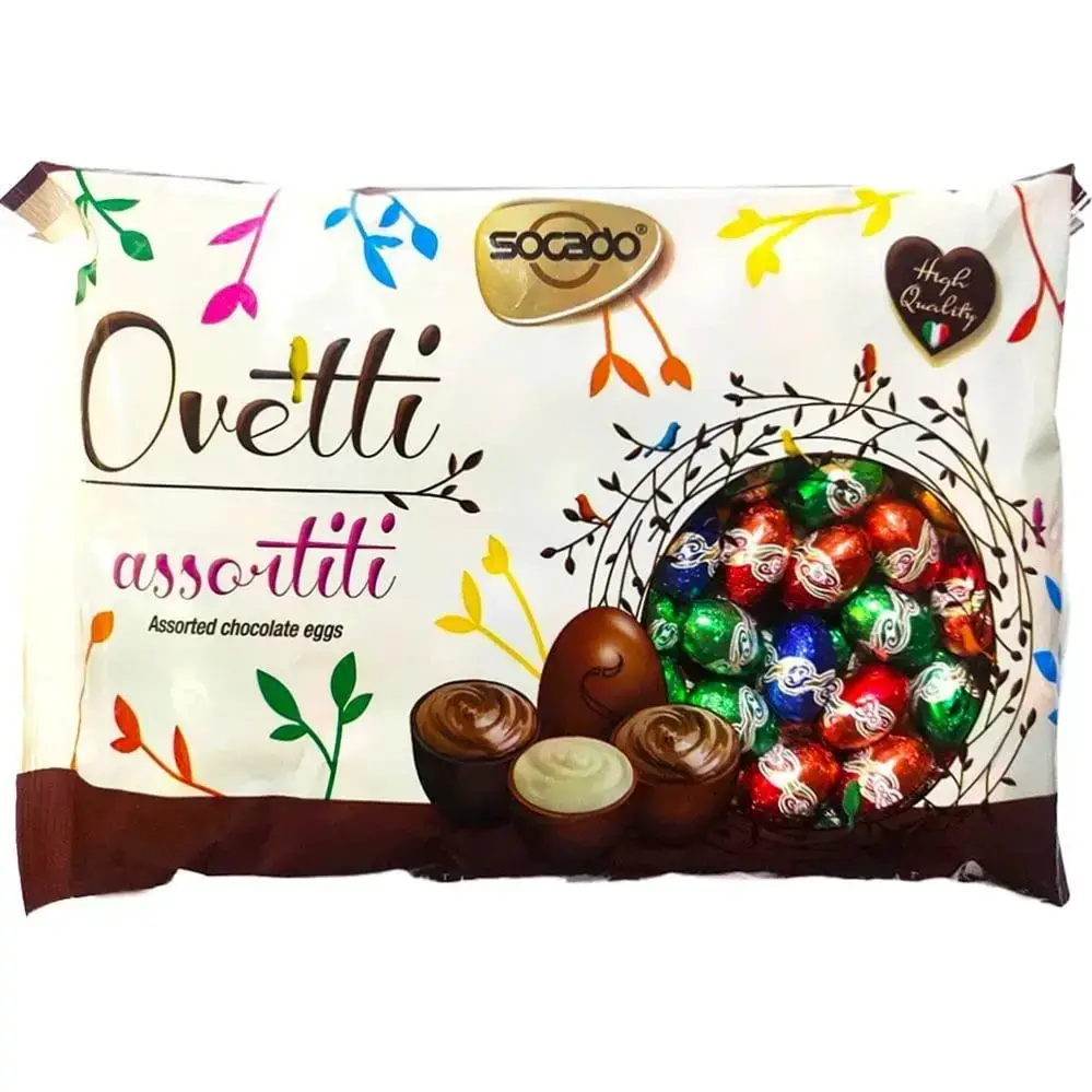 Цукерки Сокадо з Молочного та Чорного шоколаду Яйця в Асортименті Socado Ovetti Assortiti 1000 г Італія