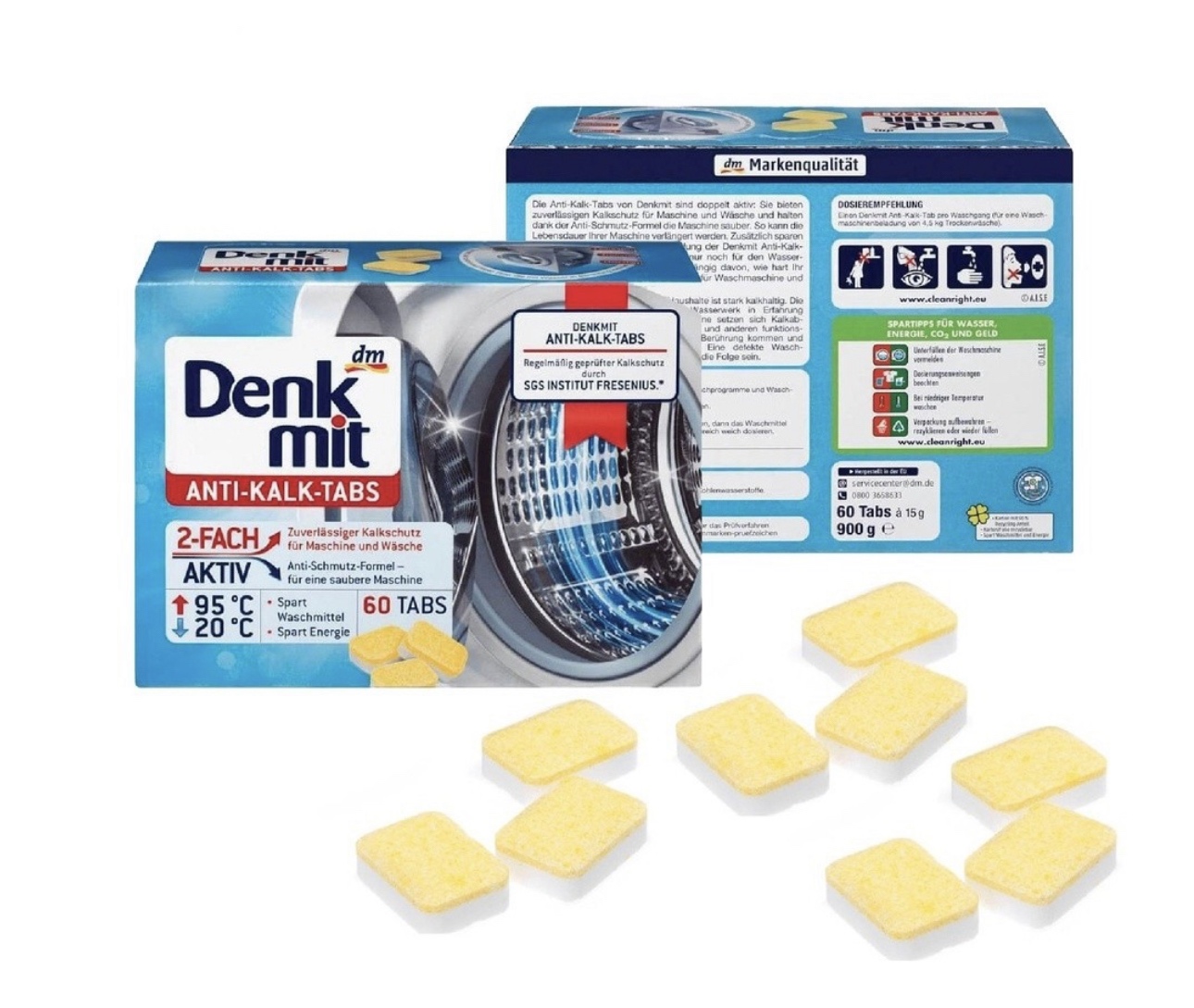 Таблетки проти накипу для пральної машини Denkmit Anti-Kalk- tabs 60 шт