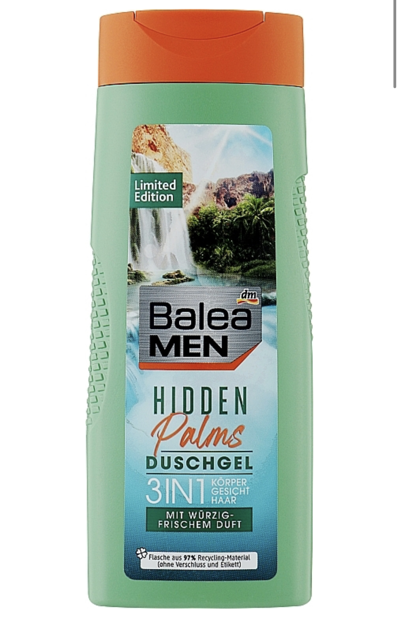 Balea Men Hidden Palms Duschgel 3 in 1 Vegan - Чоловічий гель для душу 3 в 1, 300 мл, Німеччина