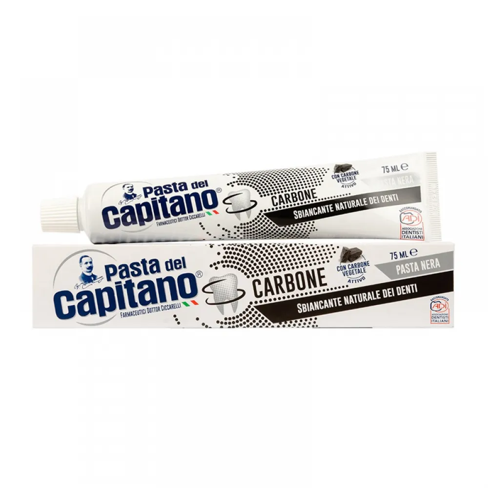 Зубна паста Capitano Carbone з вугіллям щоденний догляд 75 мл