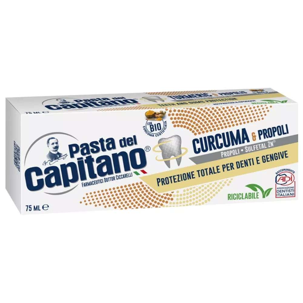 Зубная паста Pasta del Capitano с куркумой и прополисом 75мл