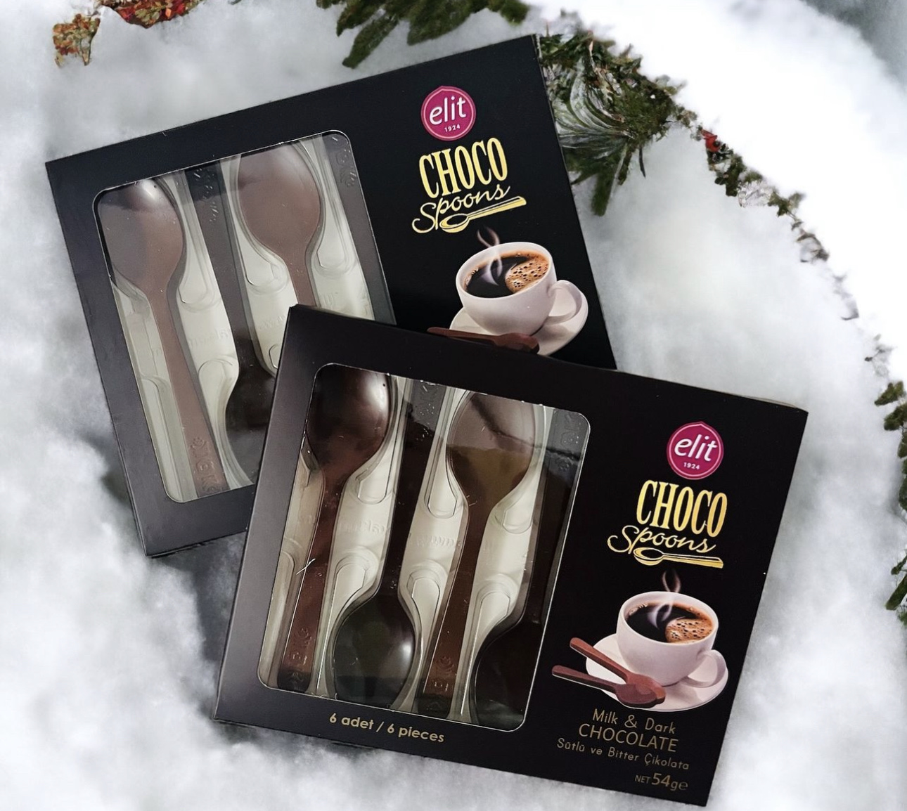 Цукерки Ложки із Молочного та Чорного Шоколаду Milk Dark Chocolate Elit Choco Spoons 54 г Туреччина