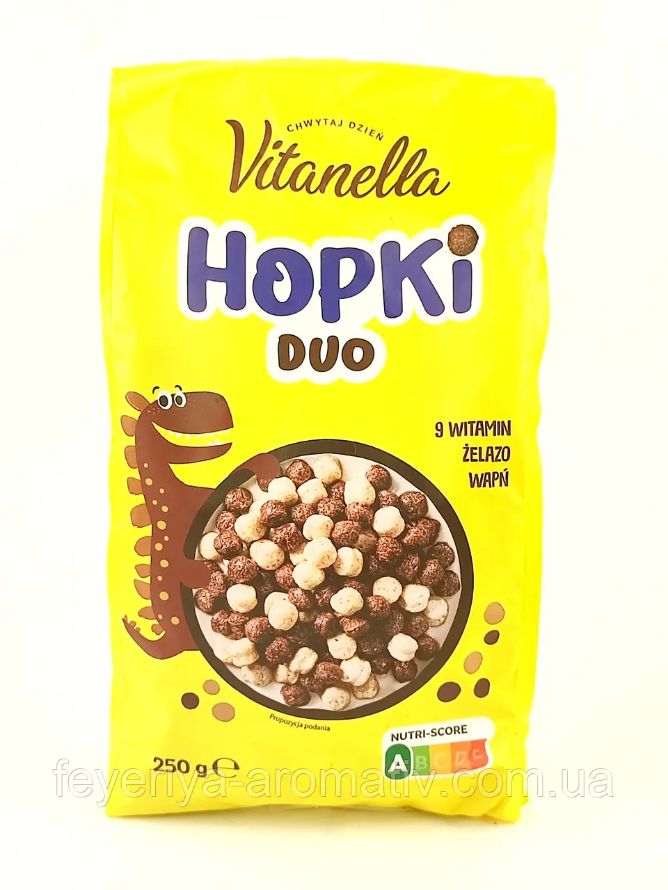 Злакові шоколадні та ванільні кульки Vitanella Hopki Duo 250 г Польща