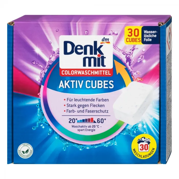 Пресований порошок ( Таблетки ) для прання кольорових речей Denkmit Aktiv Cubes Color 30шт