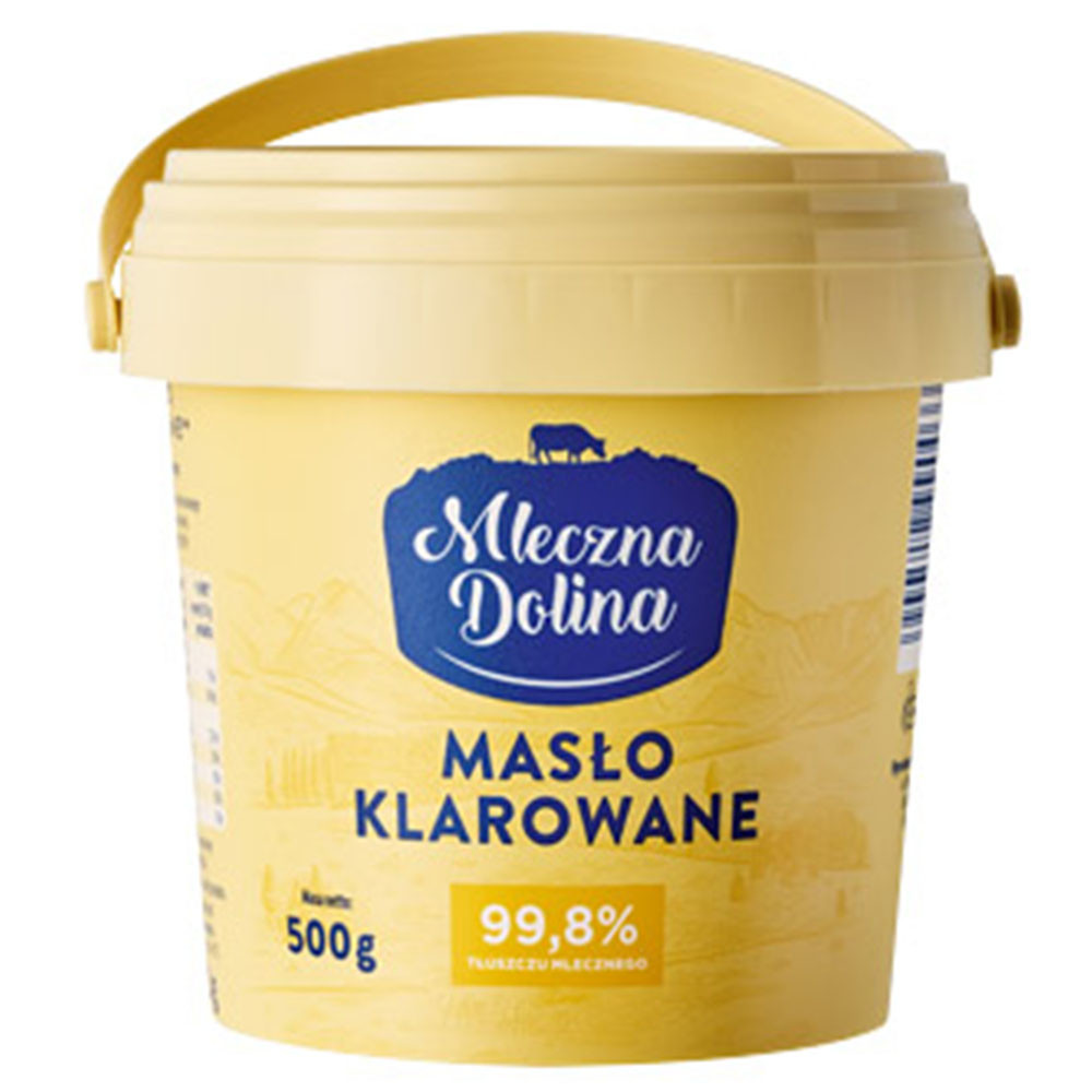 Масло топлене ГХІ, Mleczna Dolina, Maslo KLAROVANE 99.8% молочного жиру, 500 г