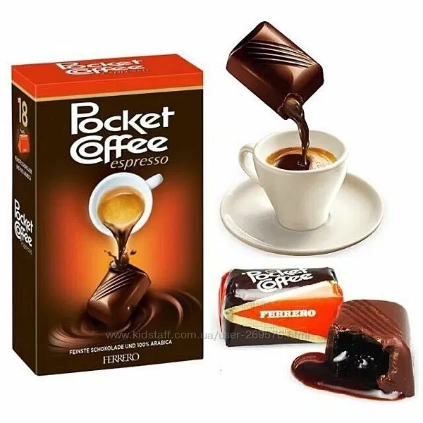 Цукерки Ferrero Pocket Coffee Espresso Classico 62,5 грами ( 5 цукерок )