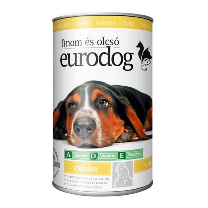 Вологий корм для собак Eurodog Chicken у соусі з куркою 1240g