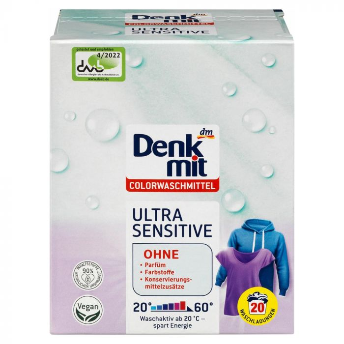 Безфосфатний дитячий порошок для кольорових речей DenkMit Ultra Sensitive 1,35кг