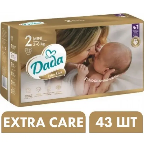 Підгузки Дада Dada Extra Care 2 Mini (3-6 кг), 43 шт