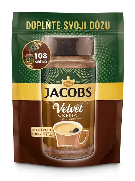 Розчинна кава JACOBS VELVET темне обсмаження 180 грамів у мякій упаковці