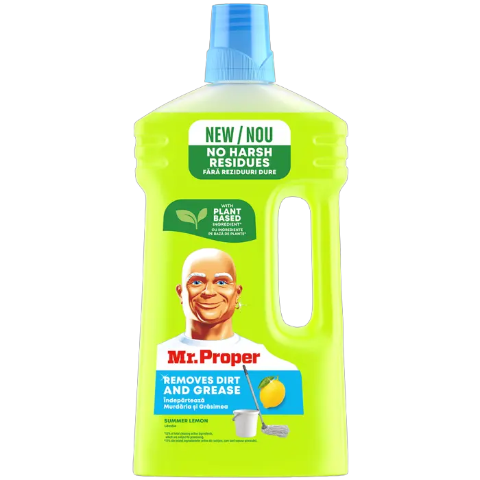Засіб для миття Підлоги Універсал Рідина Mr. Proper Summer Lemon Містер Пропер для Стін та кухні Лимон Каністра 1500мл