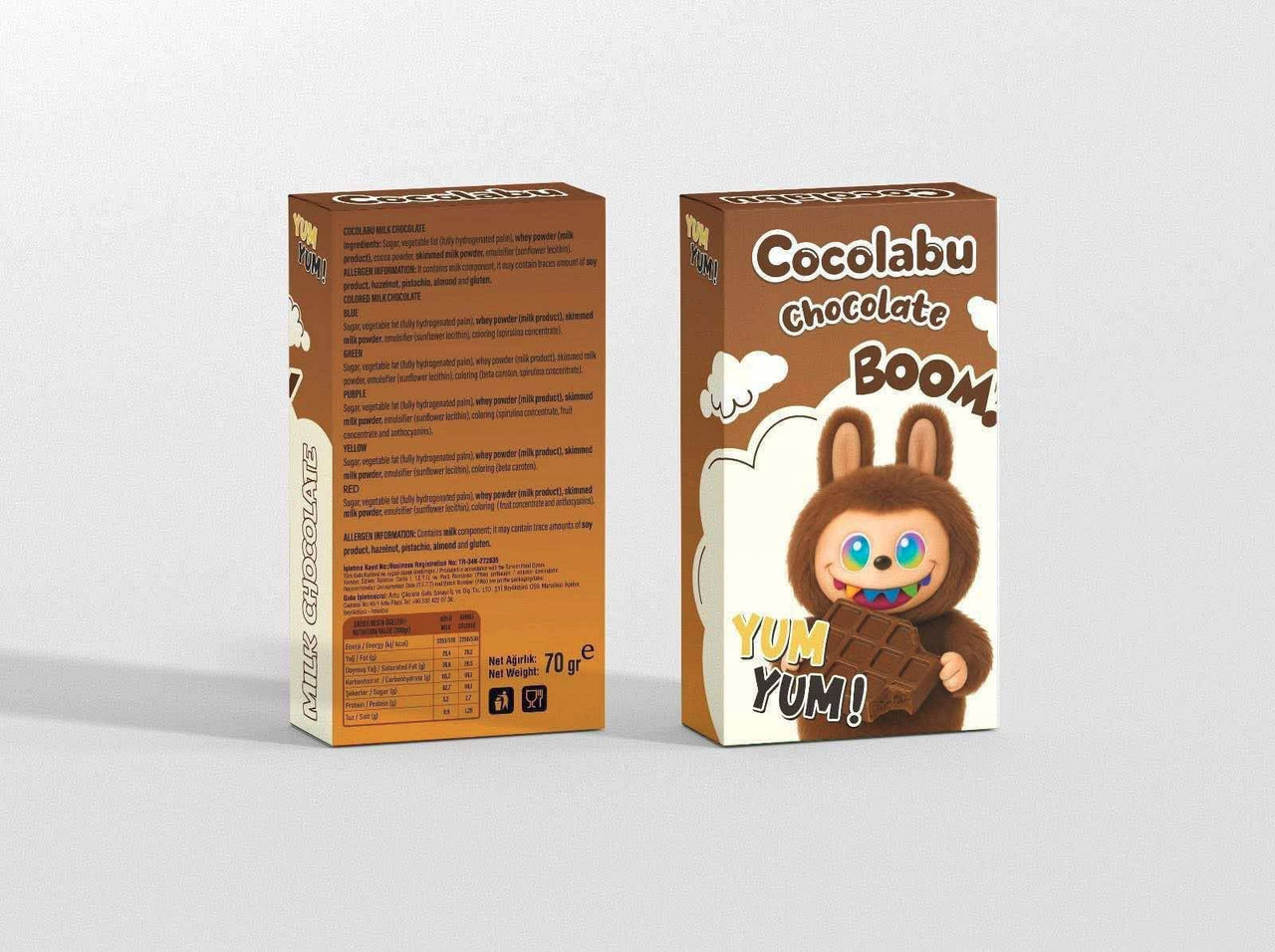Шоколад плитка Шоко Лабубу Cocolabu Chocolate Boom Yum-Yum Brown Чоколабу Шоколадний бум Коричневий 70г