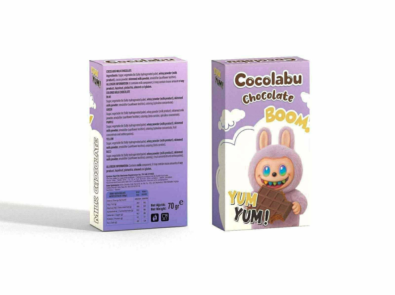 Шоколад плитка молочний Шоко Лабубу Cocolabu Chocolate Boom Yum-Yum Puprle Чоколабу Шоколадний бум Юм Юм Пурпурний 70г