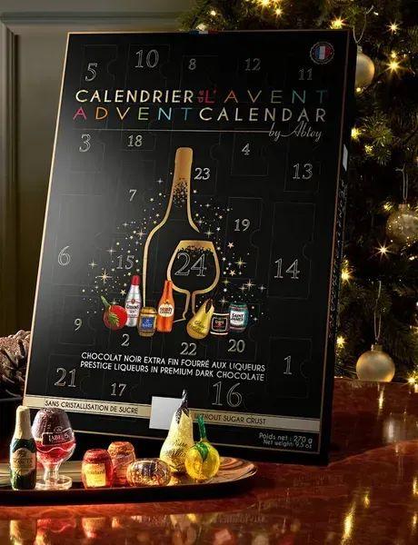 Набір Подарунок Адвент Календар міні пляшечки Abteys Calendrier de Lavent Liqueurs Advent Calendar шоколад з лікерами 24шт 270г