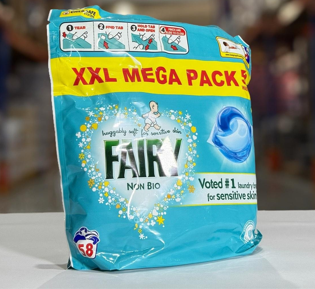 Капсули для прання Дитячі Сенсітів Fairy Non Bio Sensitive skin Фейрі нон Біо Універсальні гіпоалергенні Чутлива шкіра 58шт