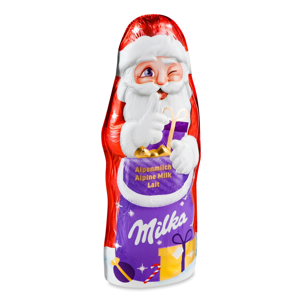 Шоколадна фігурка міні Санта Milka mini WeihnachtsManner Blue Мілка Міні-різдвяні чоловічки молочний шоколад Пакет 10шт