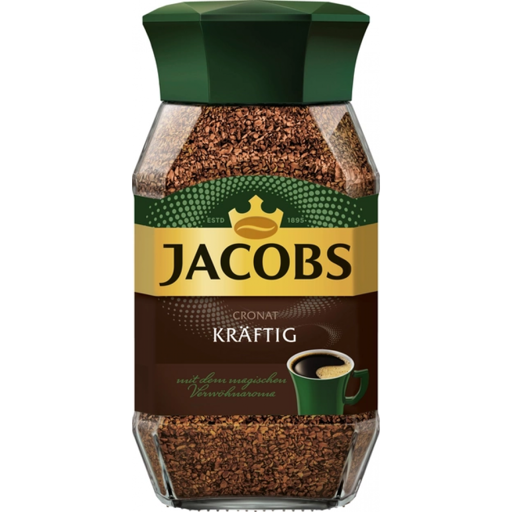 Кава Розчинна Jacobs Cronat Kraftig Якобс Кронат Крафтіг 200 г Німеччина