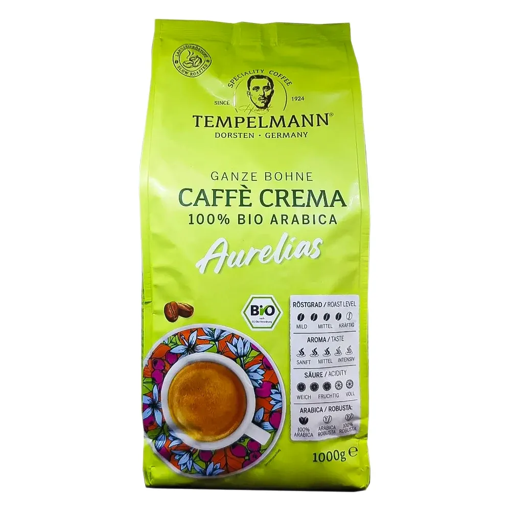 Кава в зернах Tempelmann Aurelias 100% біо арабіка 1 кг