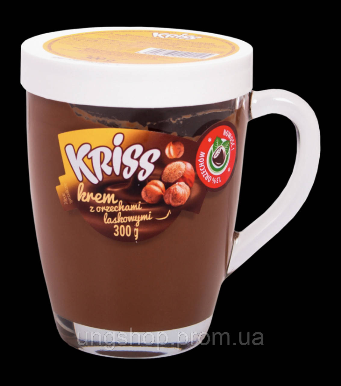 Шоколадно ореховая крем-паста в чашке Kriss krem z orzechami laskowymi 300g
