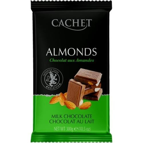 Молочний шоколад Cachet Мигдаль 300 г 32 % шоколаду
