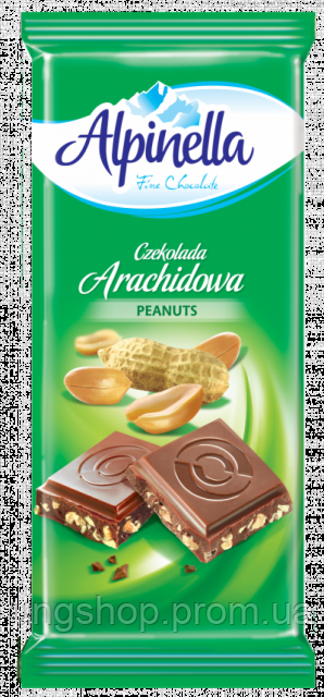 Шоколад Alpinella молочный с арахисом 90г