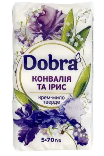 Туалетне крем-мило Dobra Конвалія та ірис 5шт 350г - 1