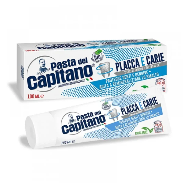 Зубна паста Pasta del Capitano protezione placca e carie захист від нальоту та карєсу 75мл - 1