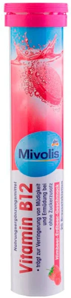 Шипучі таблетки вітаміни Mivolis Vitamin B12 20шт - 1